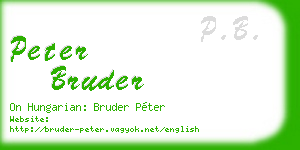 peter bruder business card