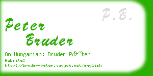 peter bruder business card